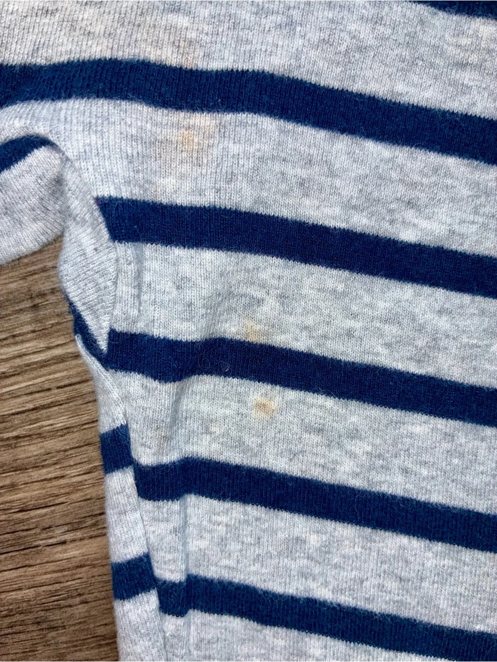 Striped Navy & Gray Dinosaur Footed One-Piece for Kids